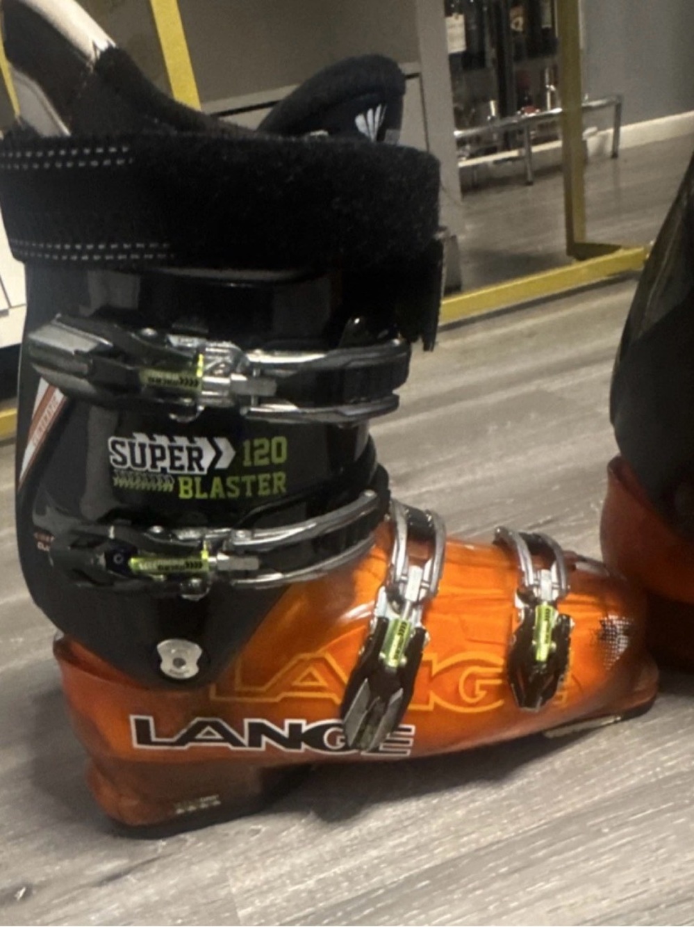 Lange Orange and Black Super Blaster Ski Boot